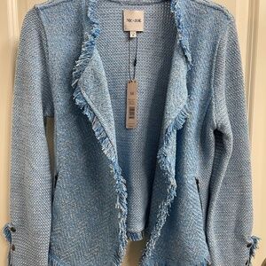 NIC AND ZOE FRINGE MIX OPEN FRONT JACKET